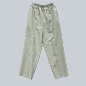 Briggs Petite Womens Elastic Waist Trousers Size 12 Light Green Polyester Blend